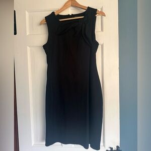 Banana Republic Classic Black Sleeveless Bow-Detail Sheath Dress